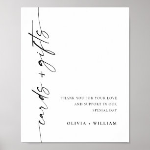 Poster Élégant minimaliste simple Cartes et Cadeaux Maria