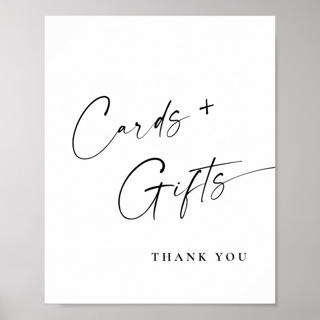 Poster Élégant minimaliste simple Cartes et Cadeaux Maria (Devant)