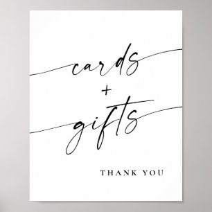 Poster Élégant minimaliste simple Cartes et Cadeaux Maria