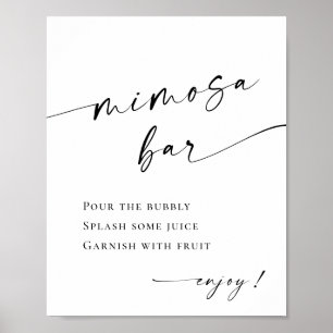 Poster Élégant minimaliste simple Mariage de bar Mimosa