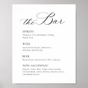 Poster Élégant minimaliste simple Mariage de menu de la b