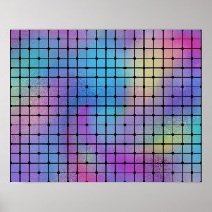 Poster Elegant Modern Colorful Squares Tiles  