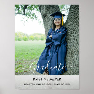 Poster Elégant Moderne Photo Graduation