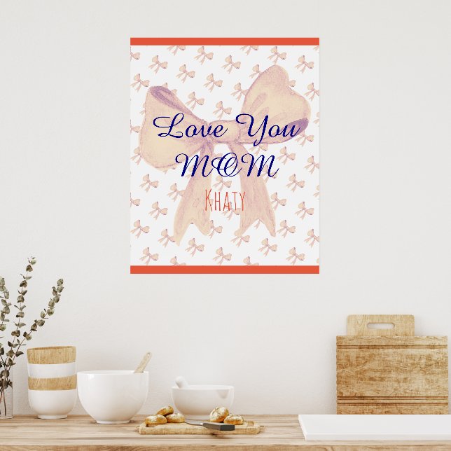 Poster Elégant Moderne Simple Amour Vous Maman Fête des m (Cuisine)
