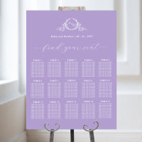 Élégant Monogramme Mariage Plat-Siège Violet Panne