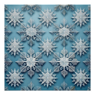 Poster Élégant Motif de flocon de neige