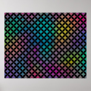 Poster Élégant Motif moderne de diamants colorés Abstrait