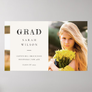 Poster Élégant Nettoyage Minimal Nettoyage Photo Gradua