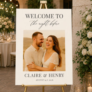 Poster Élégant Nuit Avant Photo Mariage Bienvenue