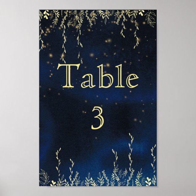 Poster Elégant numéro de table du soir (Devant)