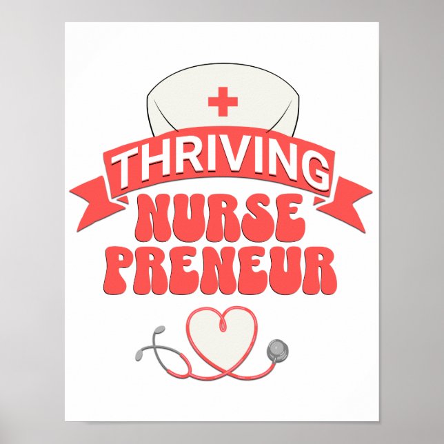 Poster Élégant NURSEPRENEUR NURSEPRENEUR Infirmière Entre (Devant)