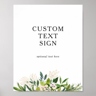 Poster Élégant Olive Green Cartes et cadeaux Panneau pers