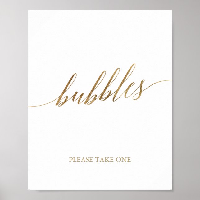 Poster Élégant or bulles de calligraphie SIGNE (Devant)