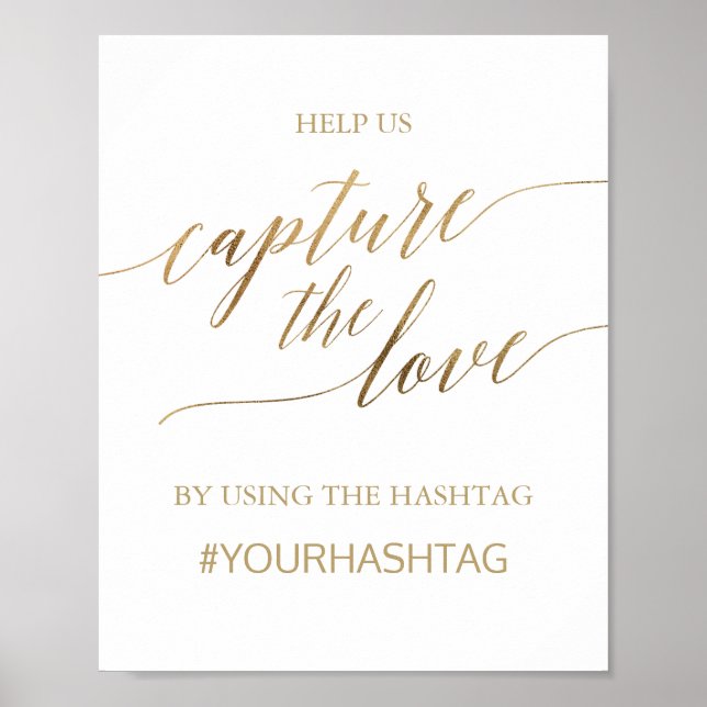 Poster Élégant panneau « Capturez l'amour » en calligraph (Devant)