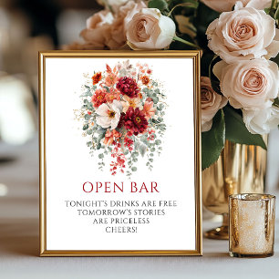 Poster Élégant Panneau de Bar Ouvert Bohème Bourguignon F