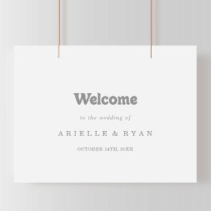 Poster Élégant Panneau de Bienvenue de Mariage Formel Min