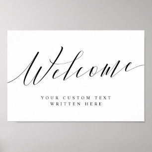 Poster Élégant panneau de bienvenue en écriture calligrap