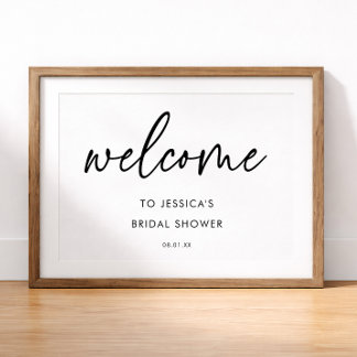 Poster Élégant Panneau de Bienvenue pour une Baby Shower