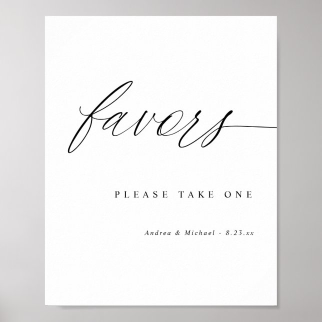 Poster Élégant panneau de cadeaux de mariage en calligrap (Devant)