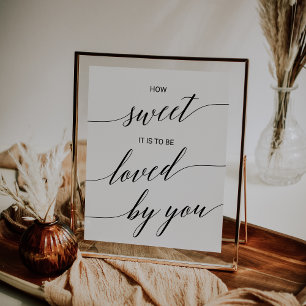 Poster Élégant panneau de calligraphie noire aimé de vous