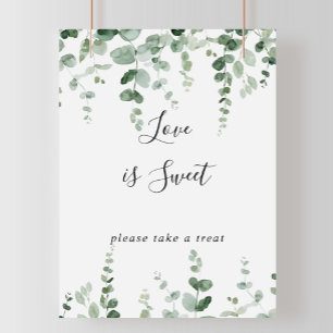 Poster Élégant Panneau Minimaliste Eucalyptus L'amour Est