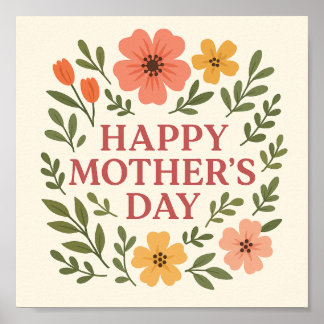 Poster Élégant papier d'affiche de la valeur de la mère f