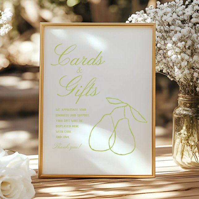 Poster Élégant Parfait Pear Écran de Fête des mariées min (Créateur téléchargé)