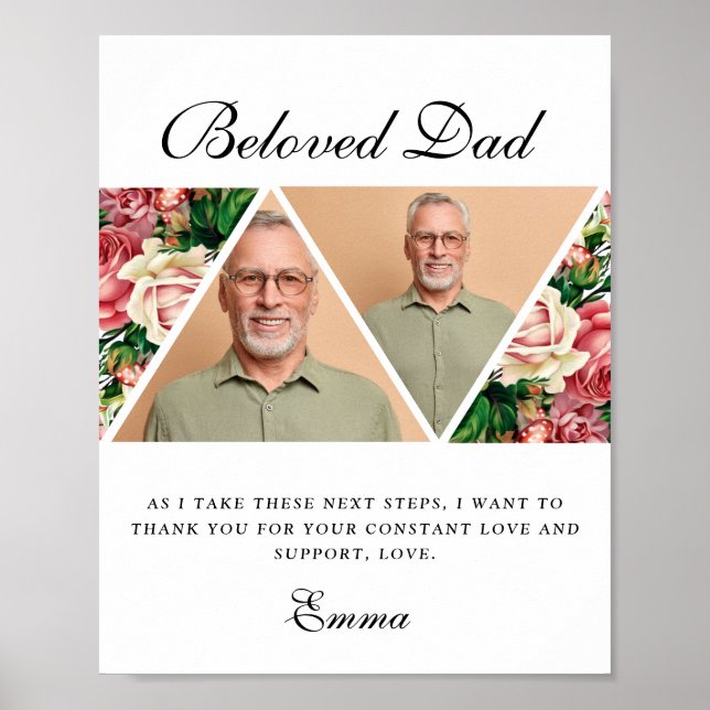Poster Élégant Père de la mariée Cadeau Merci Cadeau (Devant)