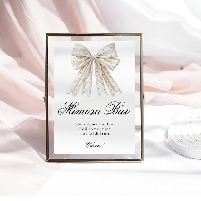 Poster Elégant perles Fête des mariées de boue Mimosa Bar (Créateur téléchargé)