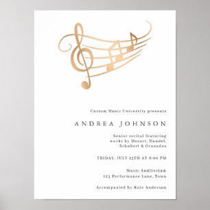 Poster Élégant Personnalisé Senior Considérant Musicien P