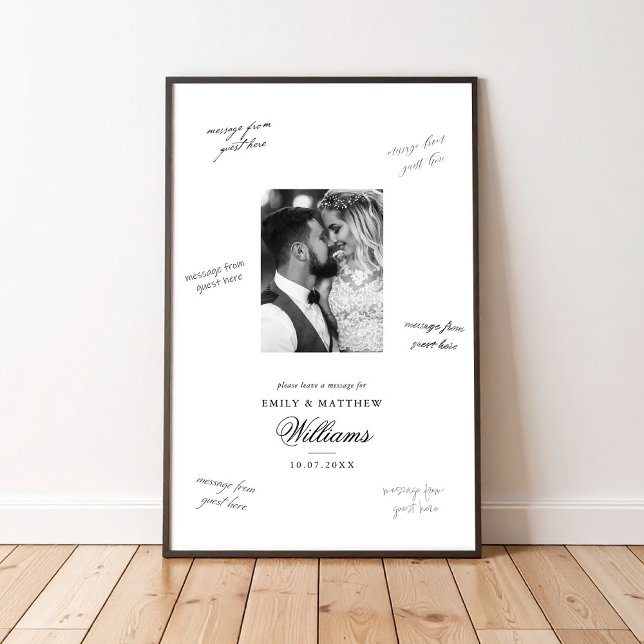 Poster Élégant Photo Connexion Mariage Invité Signer Post (Créateur téléchargé)