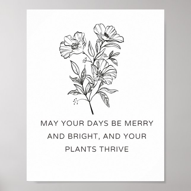 Poster Elegant Plant Mom Christmas Gift - Plants Thrive (Devant)