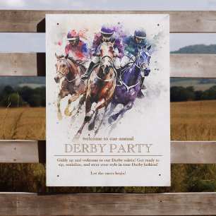 Poster Élégant Race Horse Derby Party équestre