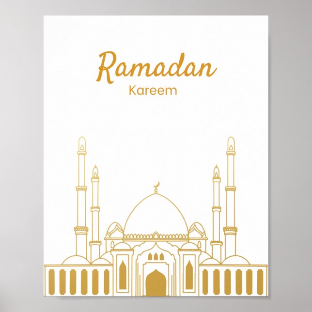 Poster Elegant Ramadan Kareem Mosque Wall Art (Devant)