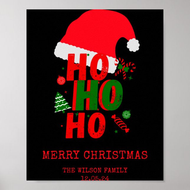 Poster Elegant Red Green White Merry Christmas T Shirt  (Devant)