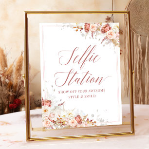 Poster Élégant Rose Dusty Floral Bridal