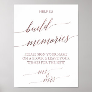 Poster Élégant Rose Gold Calligraphie Construire des souv