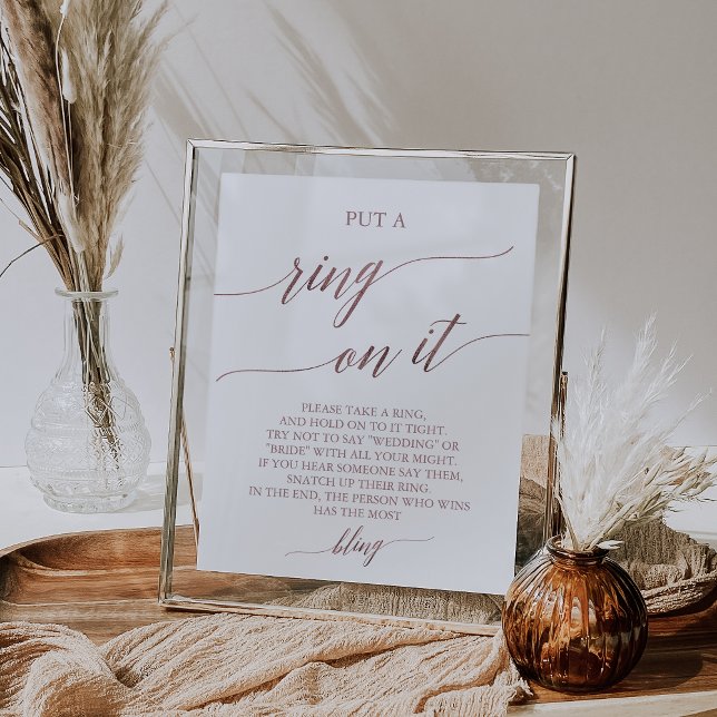 Poster Élégant Rose Gold Calligraphie Jeu de bague (Créateur téléchargé)