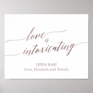 Poster Élégant Rose Gold Calligraphie L'amour est enivran