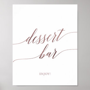 Poster Élégant Rose Gold Calligraphie Panneau de la barre