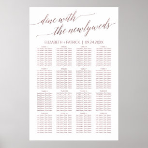 Poster Élégant Rose Gold Calligraphie Seing Chart