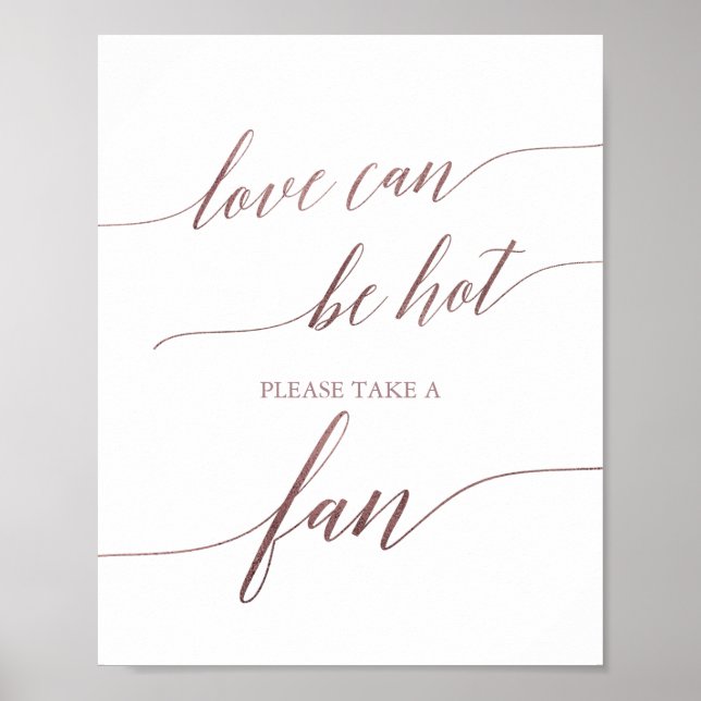 Poster Élégant Rose Gold Love Peut Être Hot Mariage Fan S (Devant)