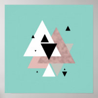 élégant rose or menthe triangles géométriques