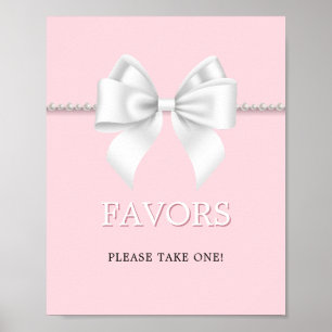 Poster Élégant rose Tiffany Baby shower Favoris Symbole