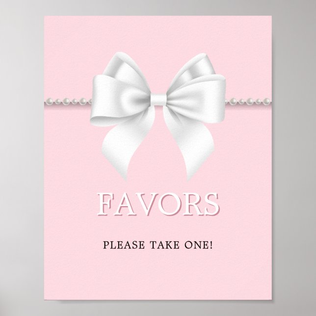 Poster Élégant rose Tiffany Baby shower Favoris Symbole (Devant)