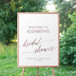 Poster Elégant RoseGold Calligraphy Fête des mariées Bien