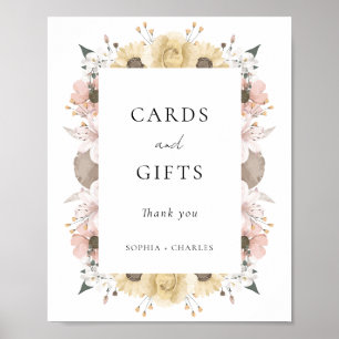 Poster Elégant Rustique Floral Cartes de Mariage & Cadeau
