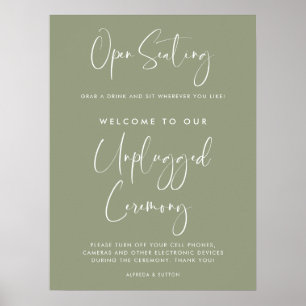 Poster Elégant Sage Green Open siège Cérémonie débranchée