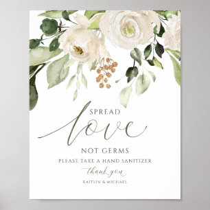 Poster Élégant Sanitizer de Mariage Covid19 Panneau de ve