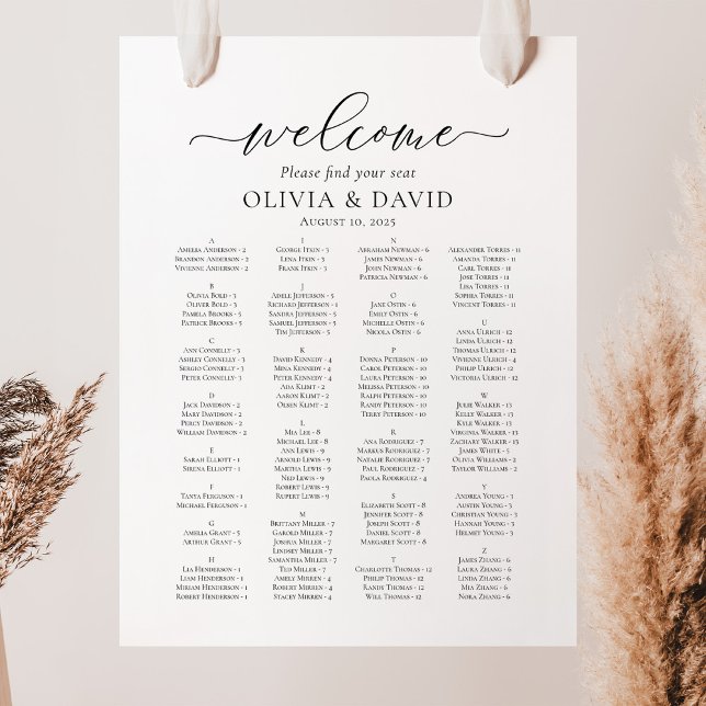 Poster Élégant Script Alphabétique Welcome Chart (Créateur téléchargé)